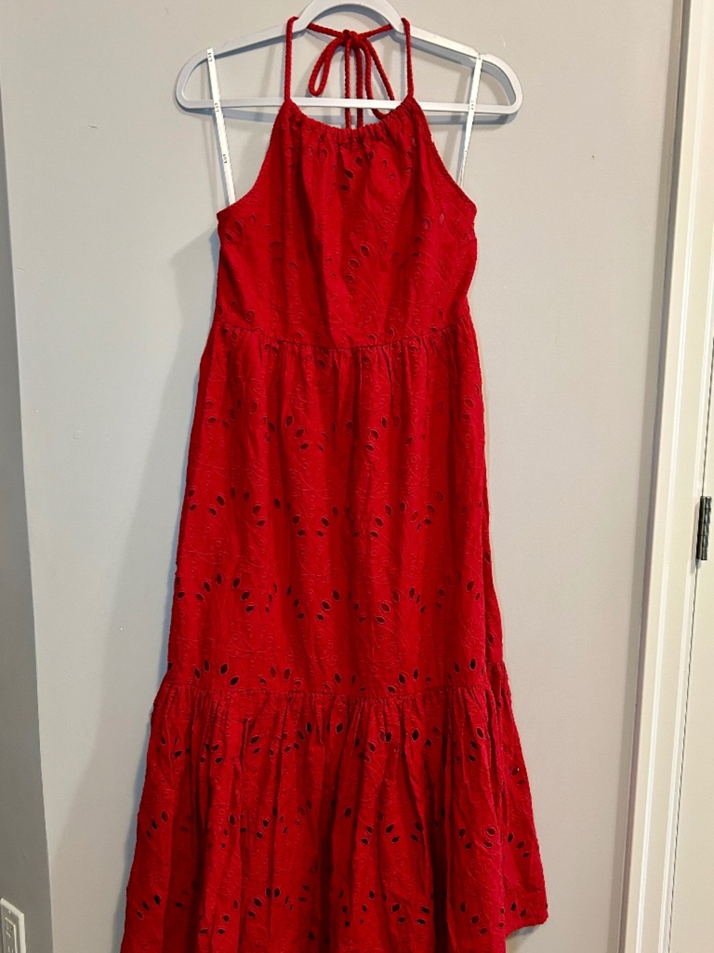 Vacation Summer maxi dress open back strapless 100% cotton size M